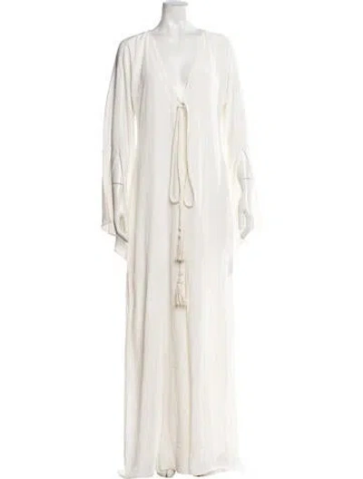 Pre-owned Andrea Iyamah V-neck Jumpsuit In Neutrals