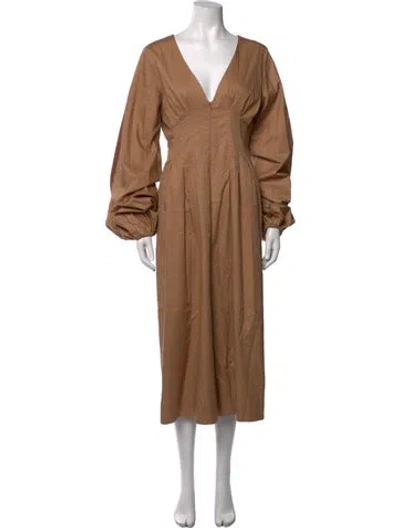 Pre-owned Andrea Iyamah V-neck Jumpsuit W/ Tags In Brown