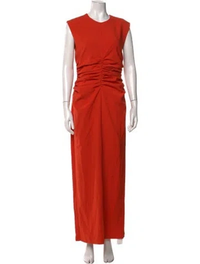Pre-owned Andrea Iyamah V-neck Long Dress W/ Tags In Orange