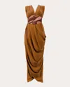 Andrea Iyamah Adi Knit Caftan Dress Camel In Brown