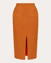 Andrea Iyamah Women's Alu Cotton Slit Midi Pencil Skirt In Orange