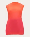 Shop Andrea Iyamah Women's Atti Ombré Satin Pleated Sleeveless Top In Adwa Red