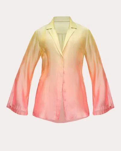 Andrea Iyamah Women's Bata Ombré Chiffon Button-up Shirt In Adwa Light
