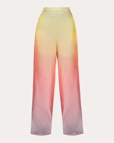 ANDREA IYAMAH WOMEN'S BATA OMBRÉ CHIFFON WIDE-LEG PANTS
