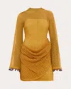 Andrea Iyamah Women's Egu Crochet Draped Mini Dress