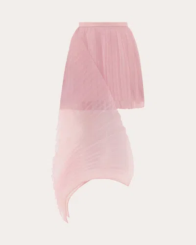 Andrea Iyamah Women's Ime Pleated Organza Draped Mini Skirt In Pink