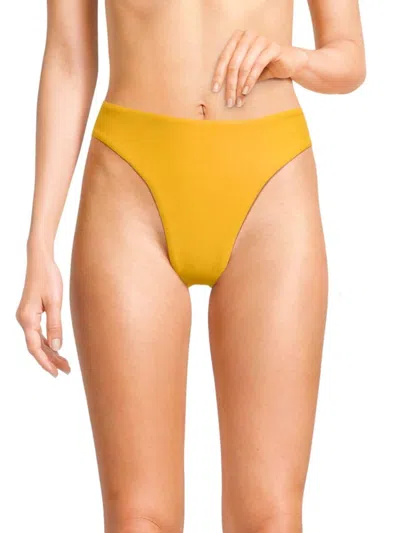 Andrea Iyamah Women's Kasa Print Bikini Bottom In Mustard