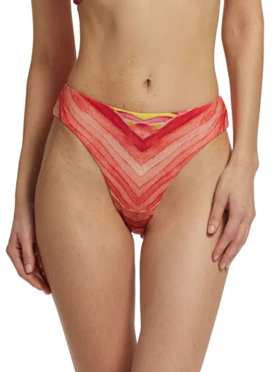 Andrea Iyamah Kasa Printed Bikini Bottom In Sunset Print
