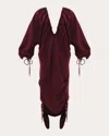 Andrea Iyamah Women's Meta Draped Cocoon High-low Maxi Dress In Purple