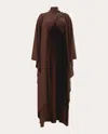 Andrea Iyamah Women's Ovu Draped Jersey Knit Cape In Brown