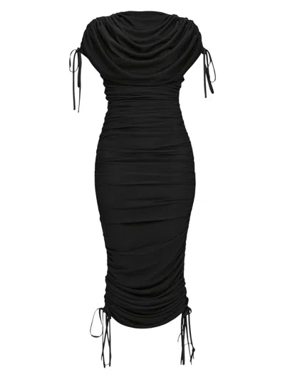 Andrea Iyamah Women's Ratu Ruched Mesh Midi-dress In Black