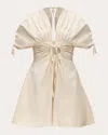 Andrea Iyamah Women's Rina Cotton Shirred Cutout Romper In White