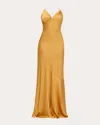 Andrea Iyamah Women's Tiro Satin Bias-cut Halter Maxi Dress In Orange