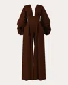 Andrea Iyamah Women's Zerra Pleated Bubble Corset Jumpsuit In Brown