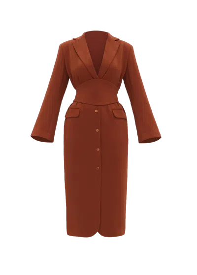 Andrea Iyamah Zia Corset Blazer Dress In Sienna