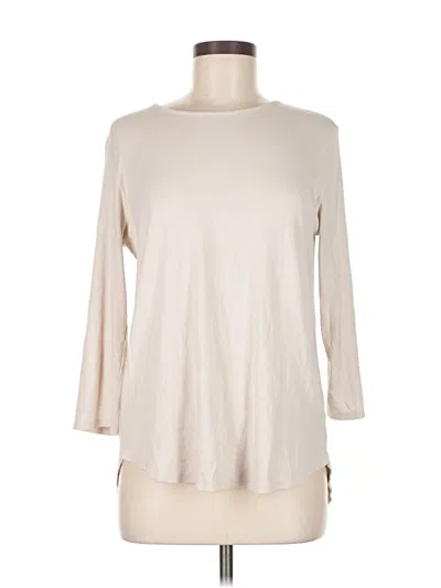 Pre-owned Andrea Jovine 3/4 Sleeve Top Ivory Boatneck Tops In White