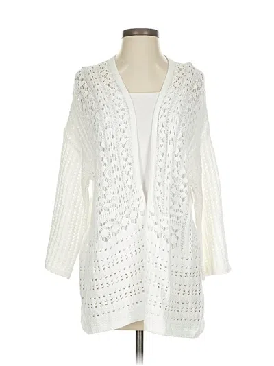 Pre-owned Andrea Jovine Cardigan Sweater In White