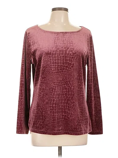 Pre-owned Andrea Jovine Long Sleeve Top Burgundy Boatneck Tops