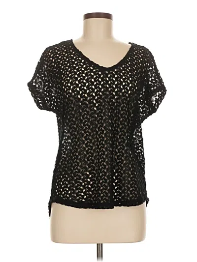 Pre-owned Andrea Jovine Short Sleeve Blouse In Black