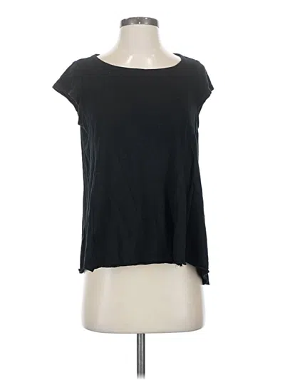 Pre-owned Andrea Jovine Short Sleeve Top Black Scoop Neck Tops