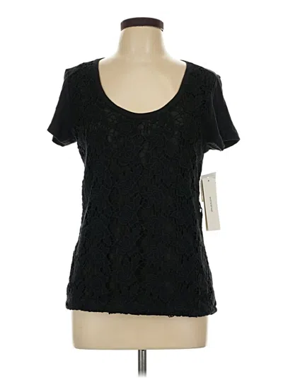 Andrea Jovine Short Sleeve Top Black Scoop Neck Tops