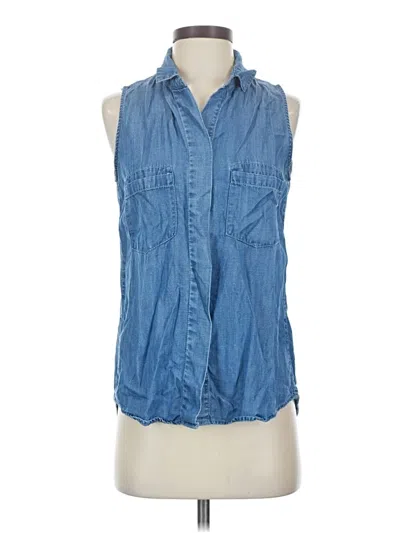 Pre-owned Andrea Jovine Sleeveless Button Down Shirt In Blue