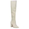 Andrea Women's Knee High Heel Boots In Ivory In Multi
