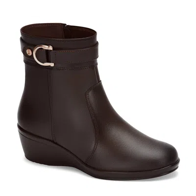 Andrea Leather Booties For Women In Brown