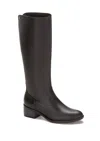 Andrea Leather Knee High Boots In Black In Black