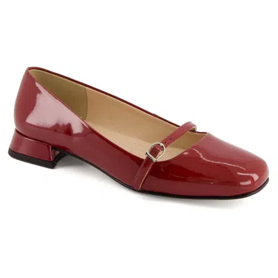 Andrea Low Heel Mary Janes In Red