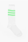 Andrea Mariani Ribbed Cotton And Nylon Long Socks In White