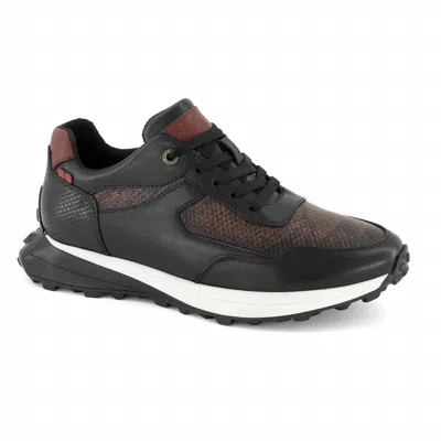 Andrea Men's Casual Leather Sneakers In Black