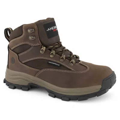 Andrea Men's Hiking Leather Boots In Dark Brown