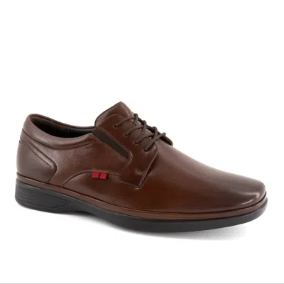 Andrea Men's Lace Closure Leather Oxford Shoes In Brown