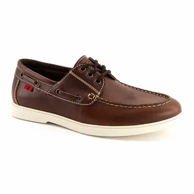 Andrea Men's Leather Boat Shoe In Dark Brown