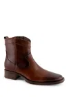 Andrea Men Leather Low Boot In Brown