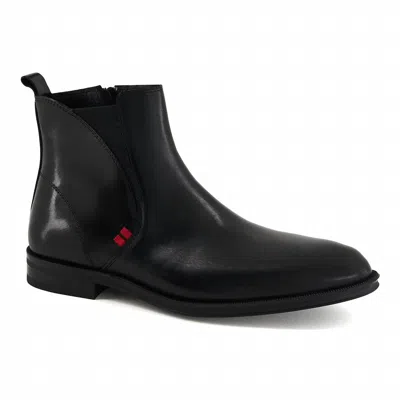 Andrea Men's Leather Low Boot In Black In Animal Print