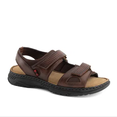 Andrea Men's Leather Sandals In Brown