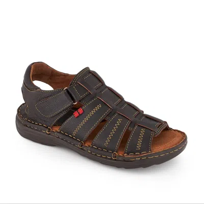 Andrea Men's Leather Sandals Dark In Brown