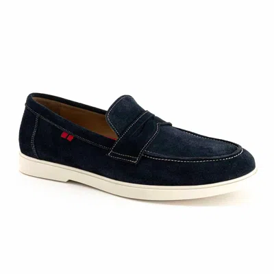 Andrea Men's Stitching-detail Loafer In Navy Blue In Black