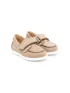Andrea Montelpare Leather Deck Shoes In 褐色