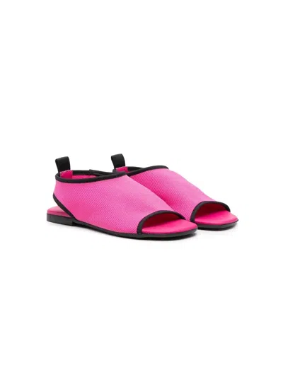 Andrea Montelpare Kids' Contrasting-trim Open-toe Sandals In Pink
