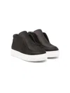 Andrea Montelpare Leather Slip-on Sneakers In Black