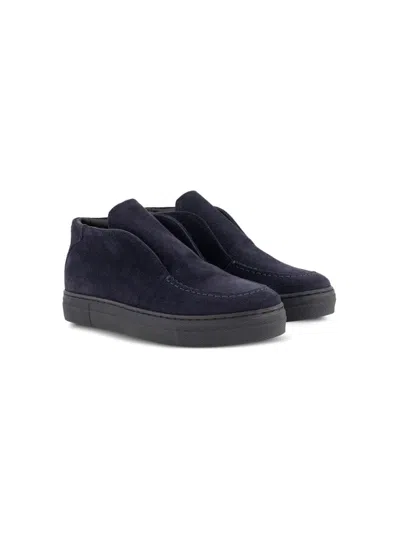 Andrea Montelpare Kids' Mid-top Suede Boots In Blue