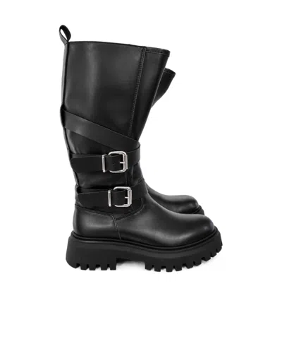 Andrea Montelpare Round-toe Boots In Black