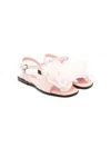 Andrea Montelpare Floral-appliqué Leather Sandals In Pink