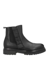 Andrea Morelli Woman Ankle Boots Black Size 6 Leather, Textile Fibers In Multi