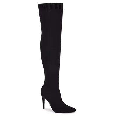 Andrea Over The Knee Sock Boots In Black