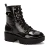 Andrea Patent Combat Boots In Black