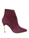 Andrea Pinto Woman Ankle Boots Plum Size 9 Leather In Purple